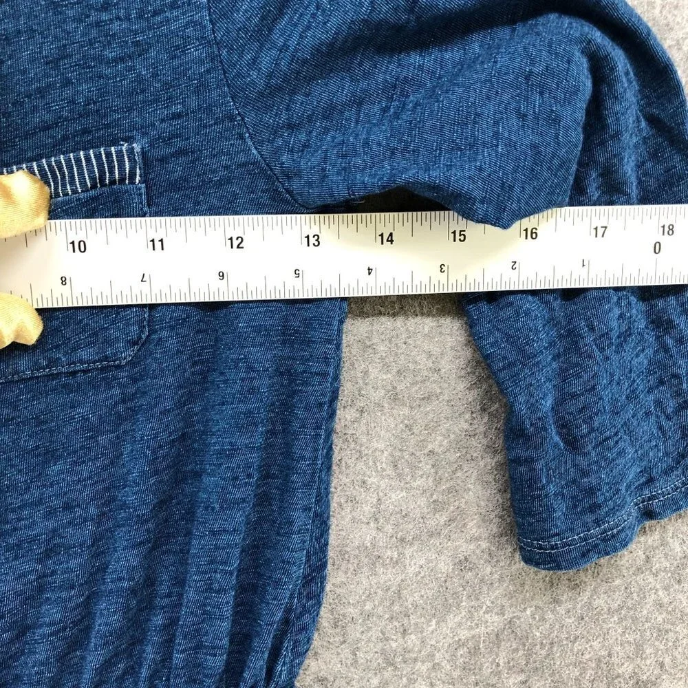 Splendid Girls Size 10 Blue Shirt‎ Dress A-line Cotton 1/2 Sleeve Pocket Front